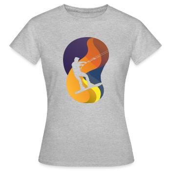 Wakeboarden Board - Frauen T-Shirt - Grau meliert - Vorne - AI Model Female 172 dark (172cm)