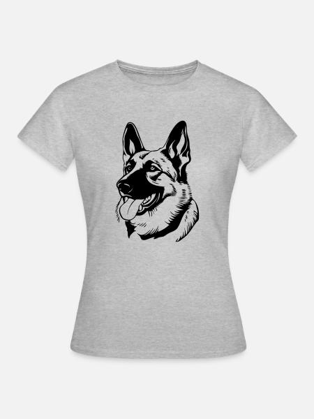 Deutscher Schäferhund - Frauen T-Shirt - Grau meliert
