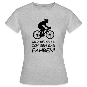 Cycliste, : j’en ai marre je fais du vélo - T-shirt Femme - gris chiné - Devant - AI Model Female 172 dark (172cm)