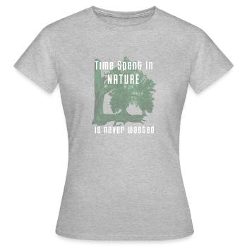 Eucalyptus, passer du temps dans la nature - T-shirt Femme - gris chiné - Devant - AI Model Female 172 dark (172cm)