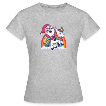 2440 santa unicorn tshirt PR hoodie - T-shirt Femme - gris chiné - Devant - AI Model Female 172 dark (172cm)