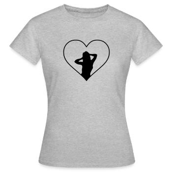hot babe - Frauen T-Shirt - Grau meliert - Vorne - AI Model Female 172 dark (172cm)