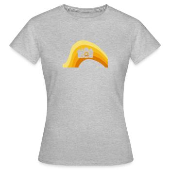 Fotografie Fotograf Spiegelreflex - Frauen T-Shirt - Grau meliert - Vorne - AI Model Female 172 dark (172cm)