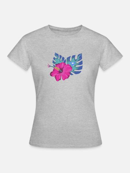 Lotusblume - Frauen T-Shirt - Grau meliert