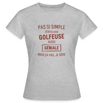 AWESOME Dark Brownish Red Gamer - Women's T-Shirt - heather grey - Front - AI Model Female 172 dark (172cm)