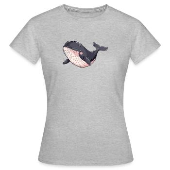 Wal Flosse Meeresleben - Frauen T-Shirt - Grau meliert - Vorne - AI Model Female 172 dark (172cm)
