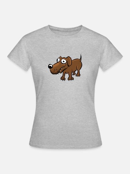 Hund - Frauen T-Shirt - Grau meliert