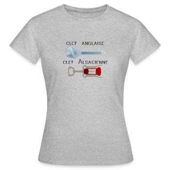 Alsatian English key humor drole alcohol pulls - Women's T-Shirt - heather grey - Front - AI Model Female 172 dark (172cm)