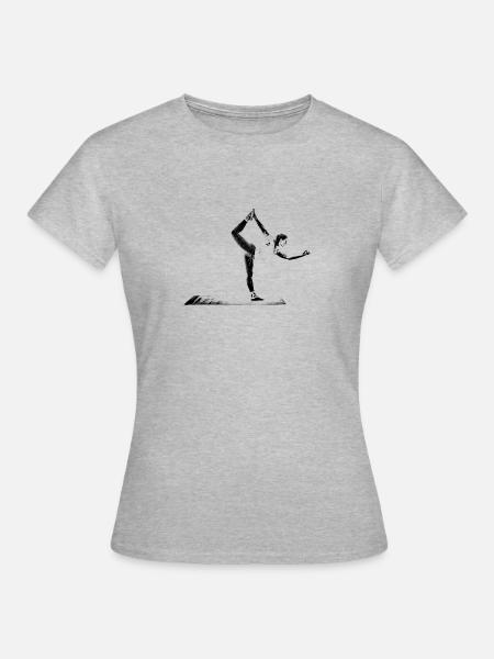 Yoga - Frauen T-Shirt - Grau meliert