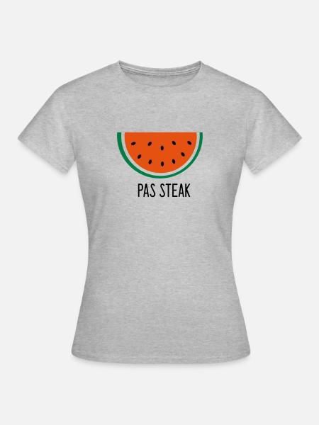 Kein Steak - Frauen T-Shirt - Grau meliert