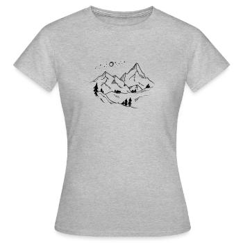 Vue sur la montagne - T-shirt Femme - gris chiné - Devant - AI Model Female 172 dark (172cm)
