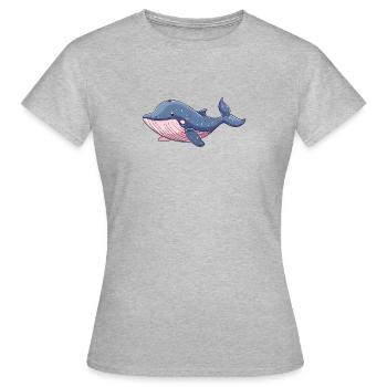 Wal Meeresleben - Frauen T-Shirt - Grau meliert - Vorne - AI Model Female 172 dark (172cm)
