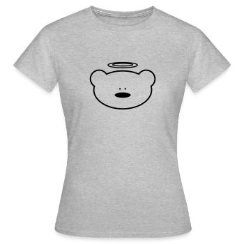 Lustiger Teddybär mit Heiligenschein - Frauen T-Shirt - Grau meliert - Vorne - AI Model Female 172 dark (172cm)