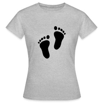 Pieds de bébé - T-shirt Femme - gris chiné - Devant - AI Model Female 172 dark (172cm)