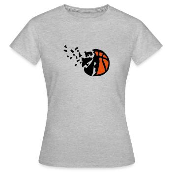Explosion basketball Destrukturierungsmittel - Frauen T-Shirt - Grau meliert - Vorne - AI Model Female 172 dark (172cm)
