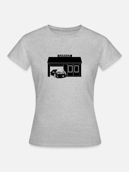 Auto Garage - Frauen T-Shirt - Grau meliert