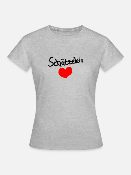 Schätzelein - Frauen T-Shirt - Grau meliert