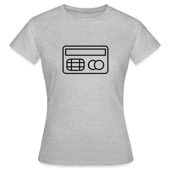 Carte de crédit - T-shirt Femme - gris chiné - Devant - AI Model Female 172 dark (172cm)
