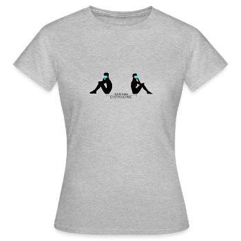 SOZIALE DISTANZIERUNG - Frauen T-Shirt - Grau meliert - Vorne - AI Model Female 172 dark (172cm)