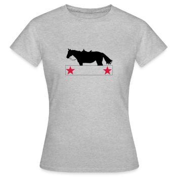 QH-Westernhorse-Sterne - Frauen T-Shirt - Grau meliert - Vorne - AI Model Female 172 dark (172cm)