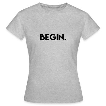Begin. texte - T-shirt Femme - gris chiné - Devant - AI Model Female 172 dark (172cm)
