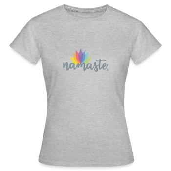 NAMASTE - T-shirt Femme - gris chiné - Devant - AI Model Female 172 dark (172cm)