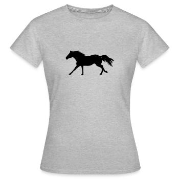 Pferd-QH-Galopp - Frauen T-Shirt - Grau meliert - Vorne - AI Model Female 172 dark (172cm)