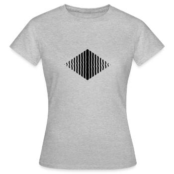Ligne de forme losange de mires de nombreux traits - T-shirt Femme - gris chiné - Devant - AI Model Female 172 dark (172cm)