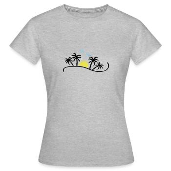 sunset birds - Frauen T-Shirt - Grau meliert - Vorne - AI Model Female 172 dark (172cm)