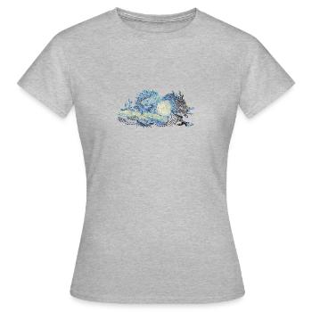 Drache Tatoo - Frauen T-Shirt - Grau meliert - Vorne - AI Model Female 172 dark (172cm)