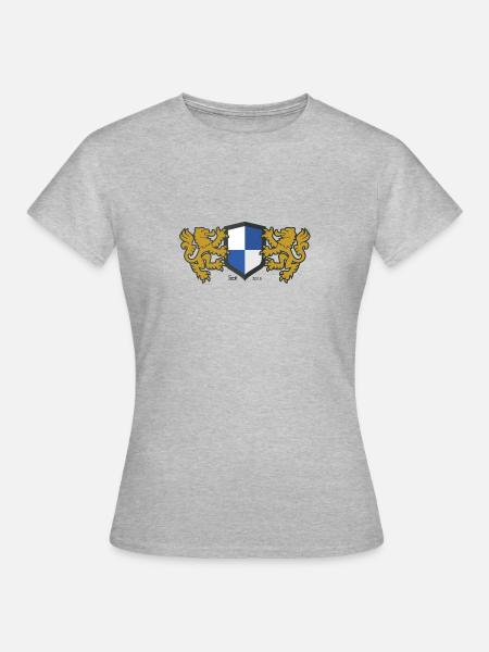 loewen wappen blau weiss - Frauen T-Shirt - Grau meliert