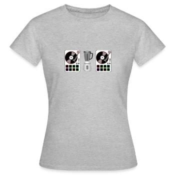 Contrôleur DJ avec table de mixage - T-shirt Femme - gris chiné - Devant - AI Model Female 172 dark (172cm)