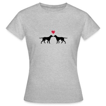 hunde verliebt - Frauen T-Shirt - Grau meliert - Vorne - AI Model Female 172 dark (172cm)