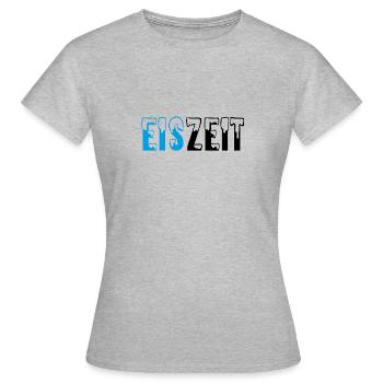 Eiszeit Schriftzug - Frauen T-Shirt - Grau meliert - Vorne - AI Model Female 172 dark (172cm)