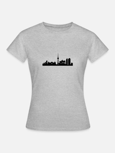 Berlin Skyline - Frauen T-Shirt - Grau meliert