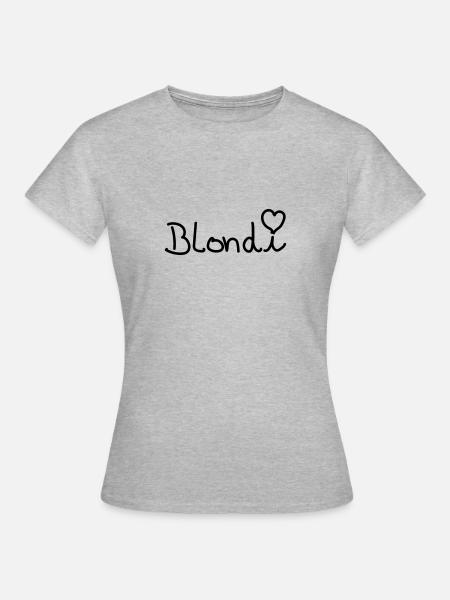 Blondi Herz – Süße Blonde Freundin Bae - Frauen T-Shirt - Grau meliert