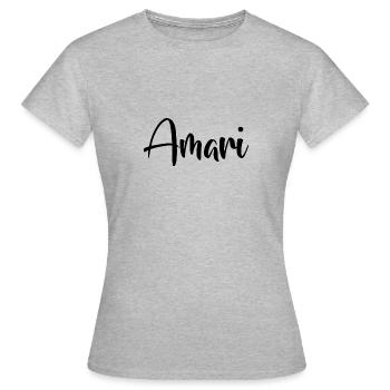 Vorname Amari - Frauen T-Shirt - Grau meliert - Vorne - AI Model Female 172 dark (172cm)