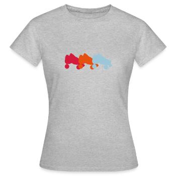 inline skates - T-shirt Femme - gris chiné - Devant - AI Model Female 172 dark (172cm)