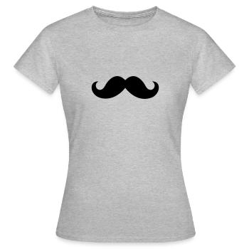 Schnurrbart - Frauen T-Shirt - Grau meliert - Vorne - AI Model Female 172 dark (172cm)