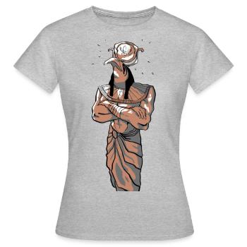 Mighty Ra - Frauen T-Shirt - Grau meliert - Vorne - AI Model Female 172 dark (172cm)