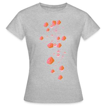 Edelsteine, rot,Perlen,Sterne, Steine, Rubin - Frauen T-Shirt - Grau meliert - Vorne - AI Model Female 172 dark (172cm)