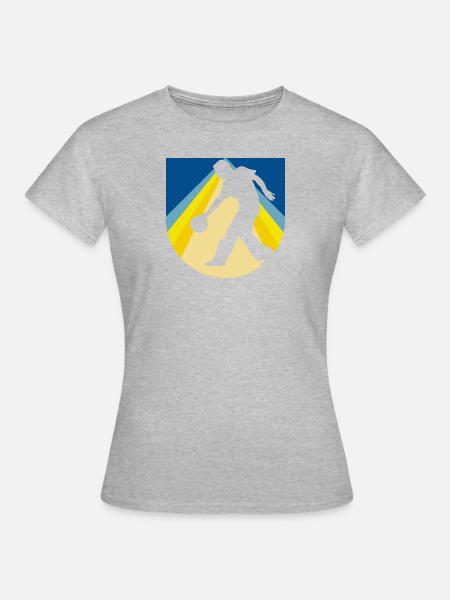 Bowling Pin Kugel - Frauen T-Shirt - Grau meliert