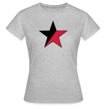 Etoile anarchiste - T-shirt Femme - gris chiné - Devant - AI Model Female 172 dark (172cm)