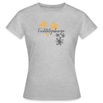 Fichtelgebirge Blumen - Frauen T-Shirt - Grau meliert - Vorne - AI Model Female 172 dark (172cm)