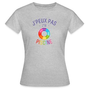 J Peux PAs J Ai Piscine - T-shirt Femme - gris chiné - Devant - AI Model Female 172 dark (172cm)