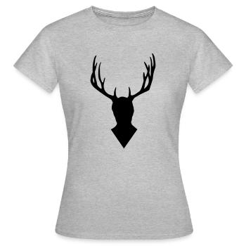 Hannibal - Deer head - Frauen T-Shirt - Grau meliert - Vorne - AI Model Female 172 dark (172cm)