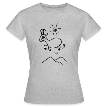 Chamois débile - T-shirt Femme - gris chiné - Devant - AI Model Female 172 dark (172cm)