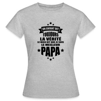 je suis le meilleur papa - T-shirt Femme - gris chiné - Devant - AI Model Female 172 dark (172cm)