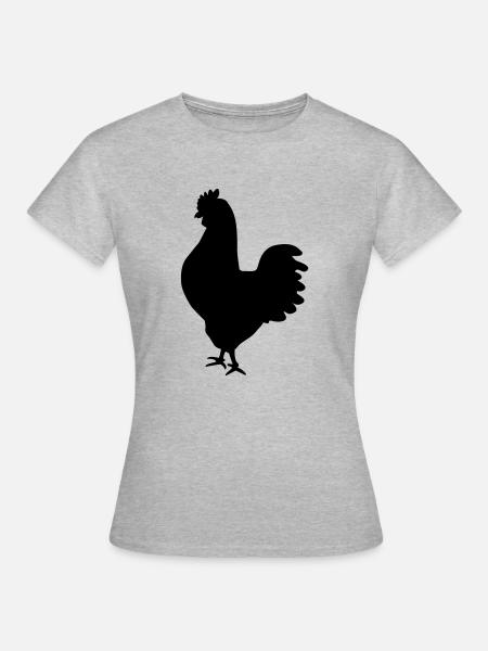 huhn_silhouette_f1 - Frauen T-Shirt - Grau meliert