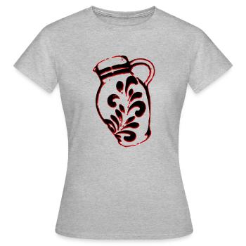 Bembel rot - Frauen T-Shirt - Grau meliert - Vorne - AI Model Female 172 dark (172cm)